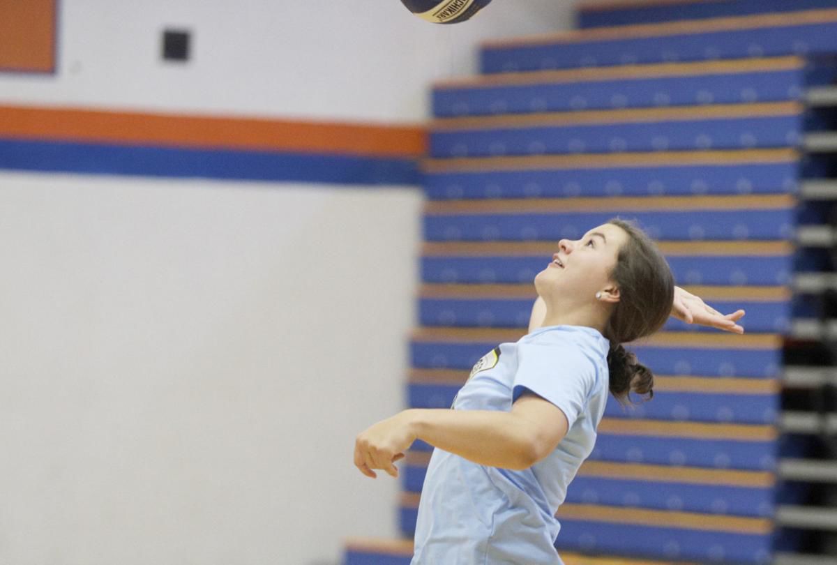 St Teresa's Lexie Huck and Abby Robinson now leaders of a young, talented Bulldogs volleyball team